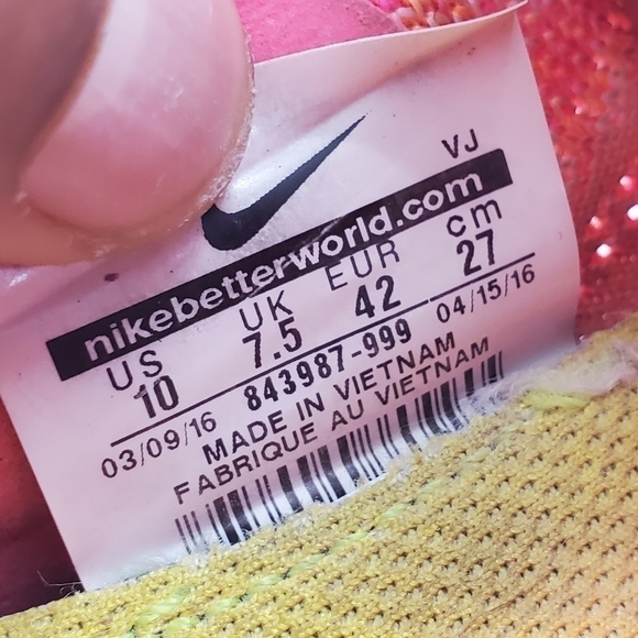 Nike Free TR Focus FK OC Womens 10 Running Shoes 843987 999 Pink-Multi Color - Picture 8 of 15